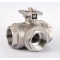 3 way valve and actuator thread  T type full port 3 way High platform valve ball valve